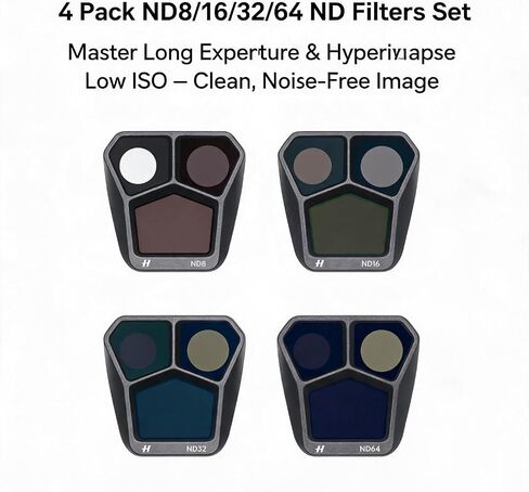 for DJI Mavic 3 Pro ND Filters Set, ND8/ND16/ND32/ND64, Optimized for Triple-Camera System, Balanced Exposure, Smooth 180° Shutter Angle Video in Saudi Arabia