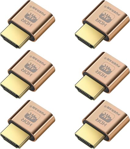 HDMI Dummy Plug 4K@60Hz 2K@120Hz 1080P@144Hz, Virtual Monitor Emulator, Headless Display Adapter, EDID Emulator, Supports for Windows, Mac, Linux – Plug & Play （Golden 4K60Hz 1Pack） in Saudi Arabia