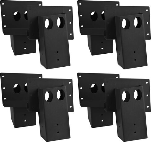 Deer Stand Brackets 4x4 with Screws, Heavy Duty Elevator Bracket with Powder Coated for Deer Blind Outdoor Hunting Platform Blind Box Treehouse Shooting Shack Over 2000lb Capacity (Black 4 Pack) in Kuwait