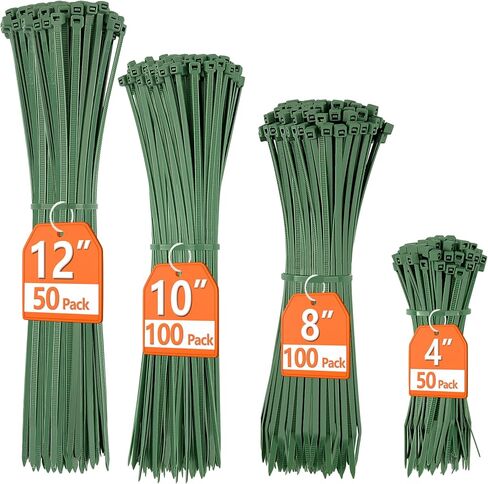 PA66 Brown Zip Ties 200 Pack, Heavy Duty Plastic Wire Ties Assorted Sizes in Kuwait