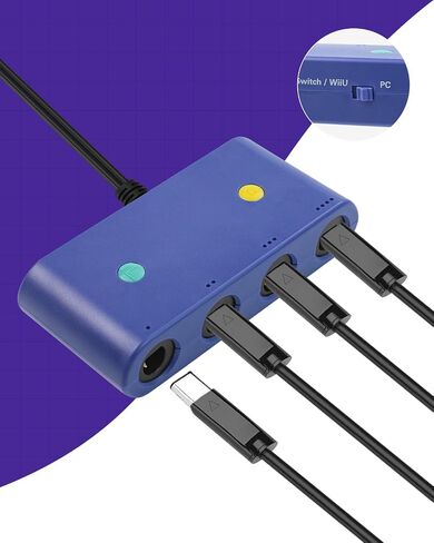 4 Port Adapter for Gamecube Controller, Compatible with Switch / Wii U / PC in Kuwait