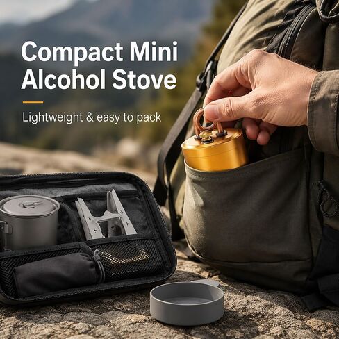 Portable Mini Alcohol Stove, Brass Alcohol Burner with Stand for Camping in Saudi Arabia