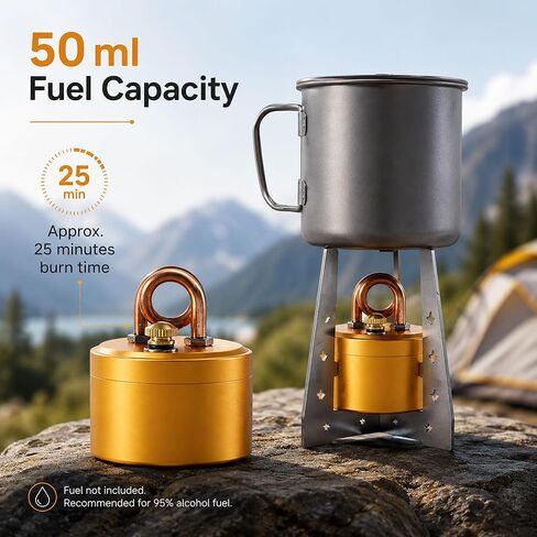 Portable Mini Alcohol Stove, Brass Alcohol Burner with Stand for Camping in Saudi Arabia