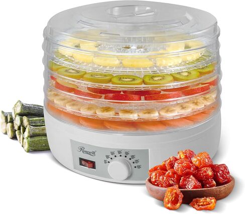 Rosewill Food Dehydrator Machine, 5 BPA-Free 12.6’ Trays, Adjustable Temperature Controls | 95-158°F | 350W, Jerky, Herbs, Fruit, Veggies, Dried Snacks, White in Kuwait