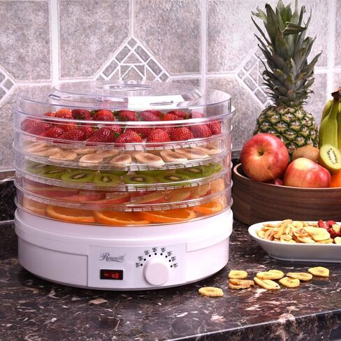 Rosewill Food Dehydrator Machine, 5 BPA-Free 12.6’ Trays, Adjustable Temperature Controls | 95-158°F | 350W, Jerky, Herbs, Fruit, Veggies, Dried Snacks, White in Kuwait