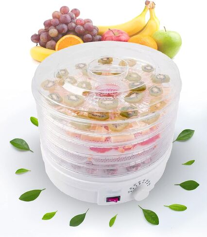 Rosewill Food Dehydrator Machine, 5 BPA-Free 12.6’ Trays, Adjustable Temperature Controls | 95-158°F | 350W, Jerky, Herbs, Fruit, Veggies, Dried Snacks, White in Kuwait
