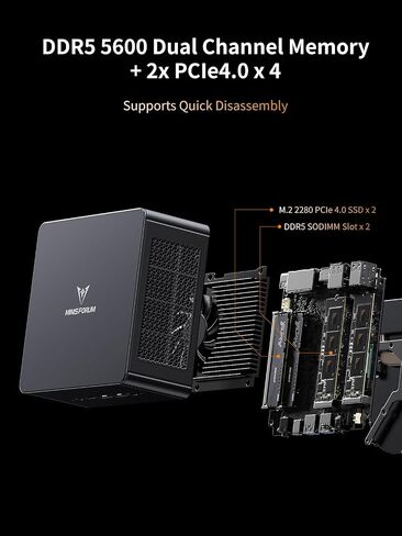 MINISFORUM UM890 Pro Mini PC, AMD Ryzen 9 8945HS (up to 5.2GHz) Mini Computers, 32GB DDR5 5600MHz RAM& 512 PCIe 4.0 SSD, Mini Desktop Quad Display HDMI/DP1.4/USB-C, AMD Radeon 780M/Dual LAN 2.5G in Kuwait