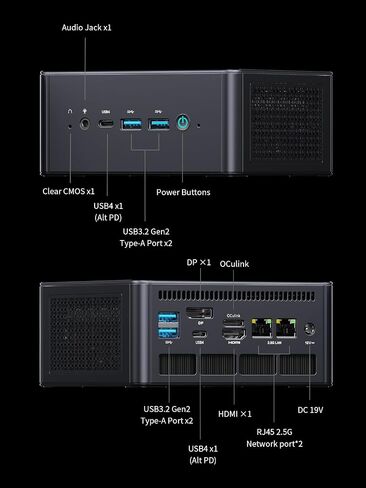 MINISFORUM UM890 Pro Mini PC, AMD Ryzen 9 8945HS (up to 5.2GHz) Mini Computers, 32GB DDR5 5600MHz RAM& 512 PCIe 4.0 SSD, Mini Desktop Quad Display HDMI/DP1.4/USB-C, AMD Radeon 780M/Dual LAN 2.5G in Kuwait