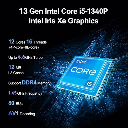 Intel NUC 13 Pro، ASUS NUC 13 Pro Mini PC، معالج i5-1340P، ذاكرة وصول عشوائي DDR4 سعة 16 جيجابايت، محرك أقراص SSD سعة 512 جيجابايت in Kuwait