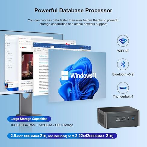 Intel NUC 13 Pro، ASUS NUC 13 Pro Mini PC، معالج i5-1340P، ذاكرة وصول عشوائي DDR4 سعة 16 جيجابايت، محرك أقراص SSD سعة 512 جيجابايت in Kuwait