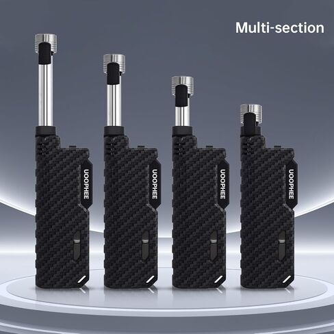 Torch Lighter with Flame Lock, Windproof Butane Lighter Refillable Single Jet Flame, 7.63" Extended Long for Candle, Camping, Grill, BBQ, Fireworks (Butane not Included) Black in Saudi Arabia