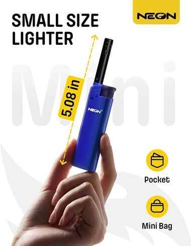 NEON Candle Lighter, Butane Refillable Wind-Resistant Flame, Ultimate Long Neck Lighter for BBQ, Camping, DIY, 5-Pack in Saudi Arabia