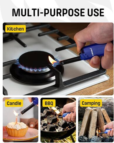 NEON Candle Lighter, Butane Refillable Wind-Resistant Flame, Ultimate Long Neck Lighter for BBQ, Camping, DIY, 5-Pack in Saudi Arabia