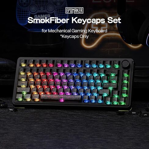 EPOMAKER SmokFiber Keycaps Set, 120 Keys Side-Printed Shine-Through Keycaps in Saudi Arabia