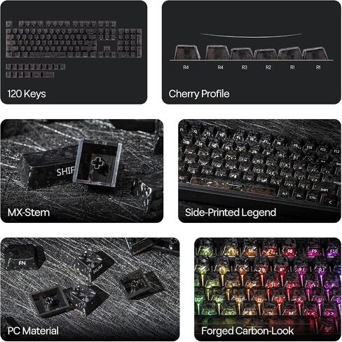 EPOMAKER SmokFiber Keycaps Set, 120 Keys Side-Printed Shine-Through Keycaps in Saudi Arabia