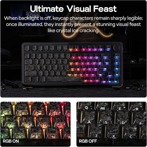 EPOMAKER SmokFiber Keycaps Set, 120 Keys Side-Printed Shine-Through Keycaps in Saudi Arabia