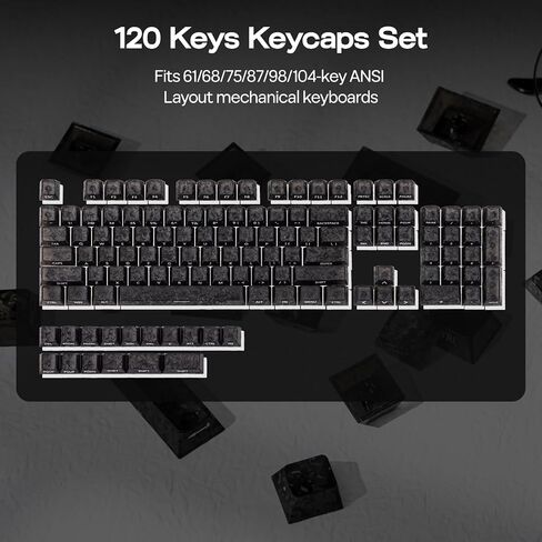 EPOMAKER SmokFiber Keycaps Set, 120 Keys Side-Printed Shine-Through Keycaps in Saudi Arabia