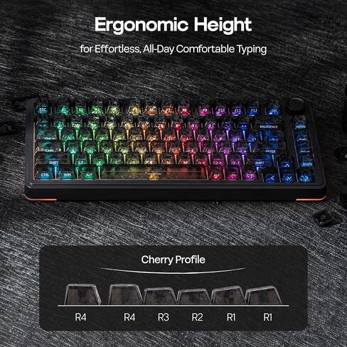EPOMAKER SmokFiber Keycaps Set, 120 Keys Side-Printed Shine-Through Keycaps in Saudi Arabia