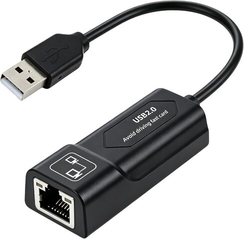Ethernet to USB,USB to Ethernet Adapter,100Mbps to USB 2.0，Network Adapter for Laptop Computer,Desktop Computer,MacBook Pro,Compatible with Windows, macOS, and Linux in Kuwait