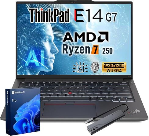 Lenovo ThinkPad E14 14" FHD+ AMD Ryzen 7 250 AI Business Laptop in Saudi Arabia