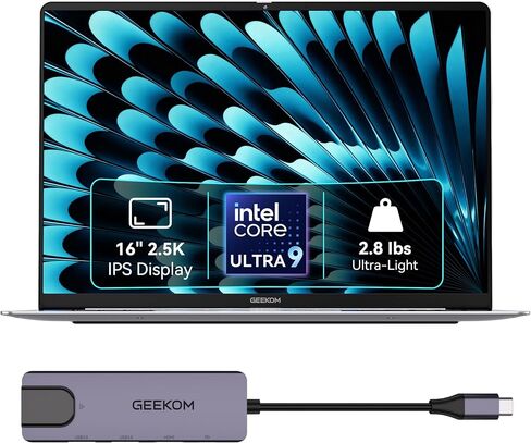 GEEKOM GeekBook X16 Pro Laptop, 16" 2.5K IPS, 2.8 lb Slim Portable Notebook in Saudi Arabia