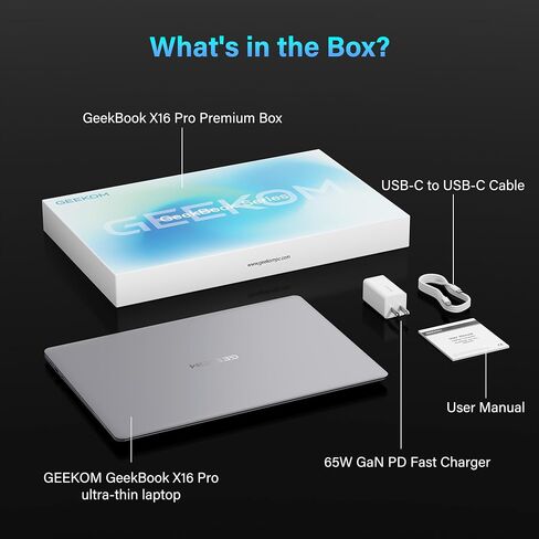 GEEKOM GeekBook X16 Pro Laptop, 16" 2.5K IPS, 2.8 lb Slim Portable Notebook in Saudi Arabia