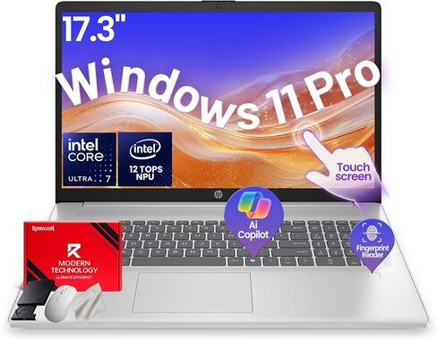 HP 17 Inch Touchscreen AI Laptop Intel Ultra 7 255U 32GB DDR5 1TB SSD in Saudi Arabia