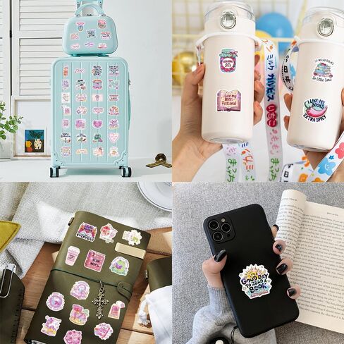 126PCS Holographic Girly Bookish Stickers, Cute Romance Book Stickers for Book Lovers, Waterproof Vinyl Decals for Laptop, Water Bottle, Booktok, Phone, Journal, Luggage, No Repeats in Saudi Arabia