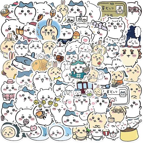 60pcs Japanese Cartoon Chiikawa Stickers for Kids, Funny Vinyl Waterproof Stickers for Water Bottle Phone Journal Guitar Skateboard Gifts for Teens Adults in Saudi Arabia