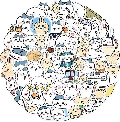 60pcs Japanese Cartoon Chiikawa Stickers for Kids, Funny Vinyl Waterproof Stickers for Water Bottle Phone Journal Guitar Skateboard Gifts for Teens Adults in Saudi Arabia