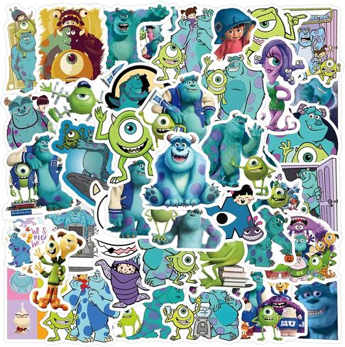 50Pcs Monsters, Inc Stickers Pack Waterproof Sticker Decals for Water Bottle,Laptop,Phone,Skateboard,Scrapbooking,Bumper Gifts for Kids Teens Adults for Party Supply Favor (Monsters, Inc) in Saudi Arabia