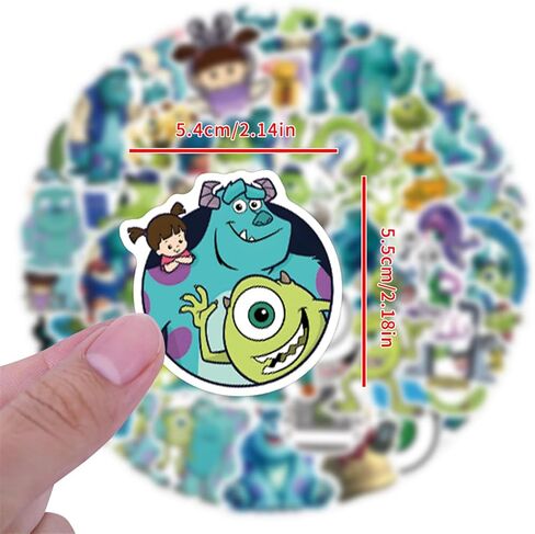 50Pcs Monsters, Inc Stickers Pack Waterproof Sticker Decals for Water Bottle,Laptop,Phone,Skateboard,Scrapbooking,Bumper Gifts for Kids Teens Adults for Party Supply Favor (Monsters, Inc) in Saudi Arabia