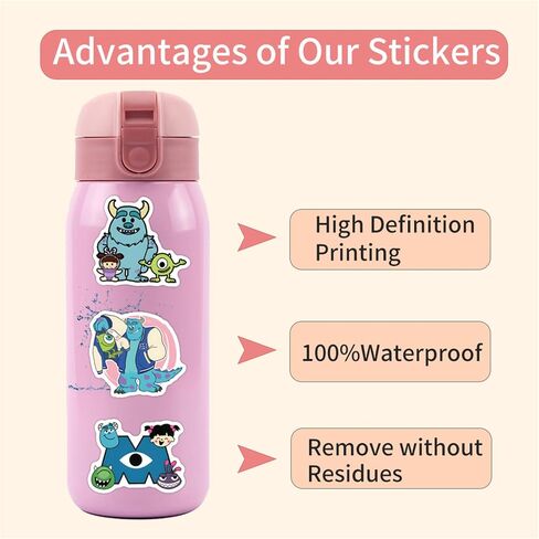 50Pcs Monsters, Inc Stickers Pack Waterproof Sticker Decals for Water Bottle,Laptop,Phone,Skateboard,Scrapbooking,Bumper Gifts for Kids Teens Adults for Party Supply Favor (Monsters, Inc) in Saudi Arabia