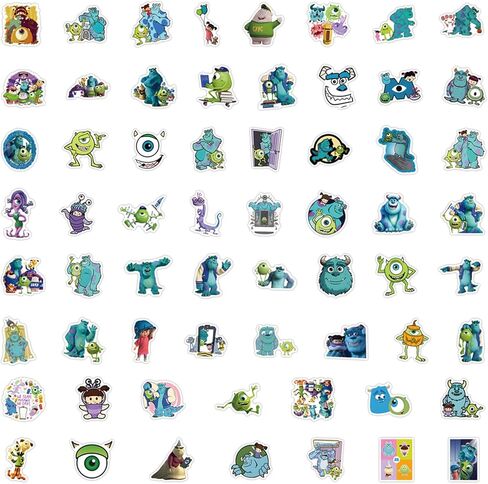 50Pcs Monsters, Inc Stickers Pack Waterproof Sticker Decals for Water Bottle,Laptop,Phone,Skateboard,Scrapbooking,Bumper Gifts for Kids Teens Adults for Party Supply Favor (Monsters, Inc) in Saudi Arabia
