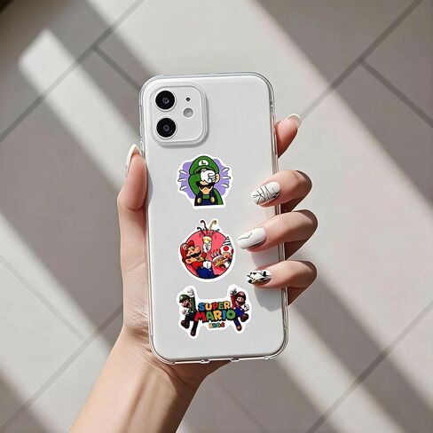 100PCS Mario Stickers for Kids, Cartoon Game Decal for Water Bottle Laptop Phone Helmet, Adult & Teen Party Decor Gifts in Saudi Arabia