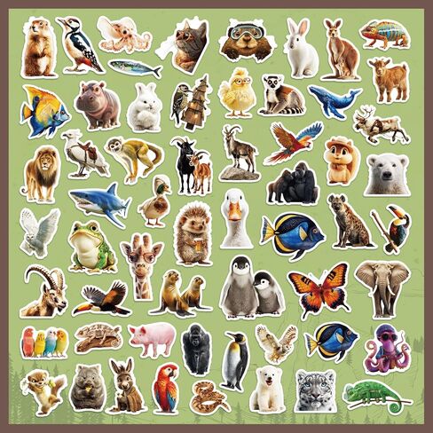 300PCS Cute Animal Stickers for Kids, Waterproof Vinyl Water Bottles Stickers for Kids, Teens, Fun Stickers for Kids Laptop, Kindle, Classroom, Phone Case, Luggage in Saudi Arabia