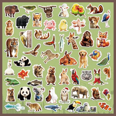 300PCS Cute Animal Stickers for Kids, Waterproof Vinyl Water Bottles Stickers for Kids, Teens, Fun Stickers for Kids Laptop, Kindle, Classroom, Phone Case, Luggage in Saudi Arabia
