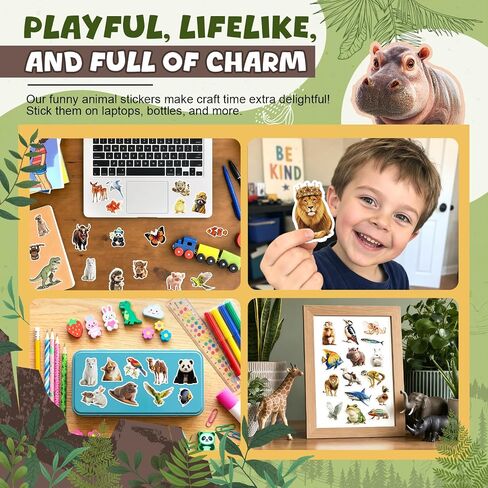 300PCS Cute Animal Stickers for Kids, Waterproof Vinyl Water Bottles Stickers for Kids, Teens, Fun Stickers for Kids Laptop, Kindle, Classroom, Phone Case, Luggage in Saudi Arabia