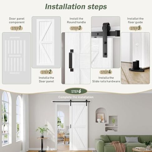 Fredbeck 64X84(Double 32x84) White Barn Doors with Hardware, Wood in Saudi Arabia