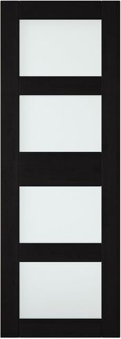 Black 36x84 in. Sliding Barn Door, 4-Lite Frosted Glass,Assembly Required, Finished Barn Door Only, Interior Use in Saudi Arabia