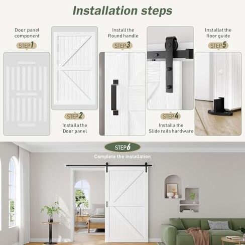 Fredbeck 96X84(Double 48x84) White Wood Barn Doors with Hardware in Saudi Arabia
