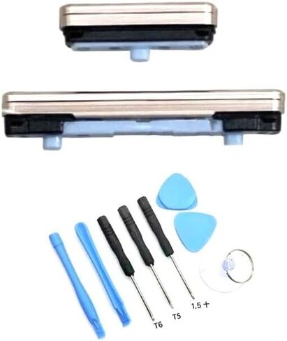 Power On Off Volume Button Key Replacement Part for Samsung Galaxy S23 Ultra 5G SM-918, with Tool kit (Black) in Saudi Arabia