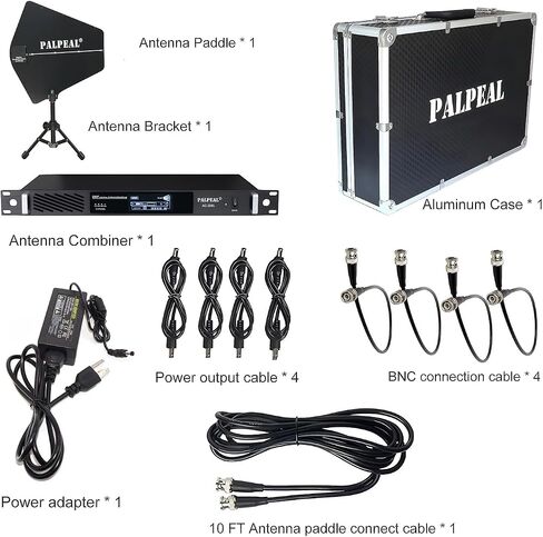 Wireless Antenna Combiner for UHF in-Ear Monitor System,AC-325L,19-Inch 4-Way IEM Transmitter Antenna Combiner,Directional Paddle Antenna,IEM RF Signal Combinador in Kuwait