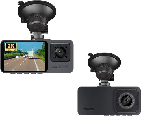 2K Dash Camera Front and Inside Dash Cam for Car Security 1080P Video Recorder with Audio Plug and Play, WDR, Night Vision, G-Sensor Auto Lock, 2 Inch Screen Vehicle Security in Kuwait