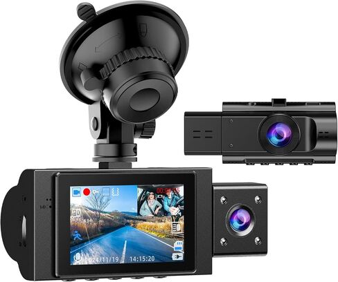 Dual Dash Cam Front and Inside, 1080P Car Camera with Infrared Night Vision in Kuwait