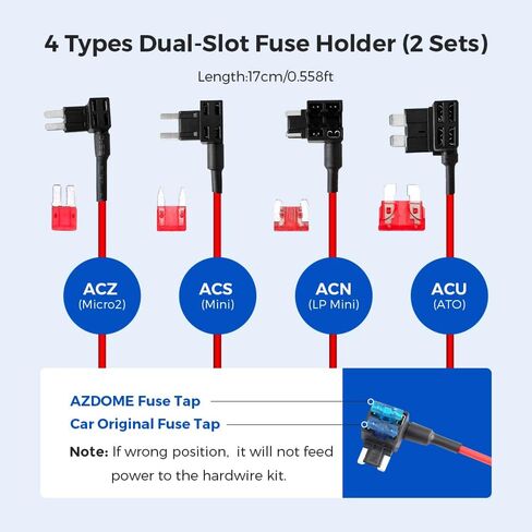 مجموعة أسلاك AZDOME 3-Lead Acc، منفذ USB من النوع C، 12 قدم in Kuwait