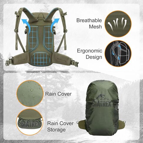 28L Hunting Backpack – 500D DWR Tear-Resistant Nylon, Hiking Daypack with MOLLE Webbing & Hydration Compatible, for Archery, Scouting, and Backcountry Hunts in Saudi Arabia