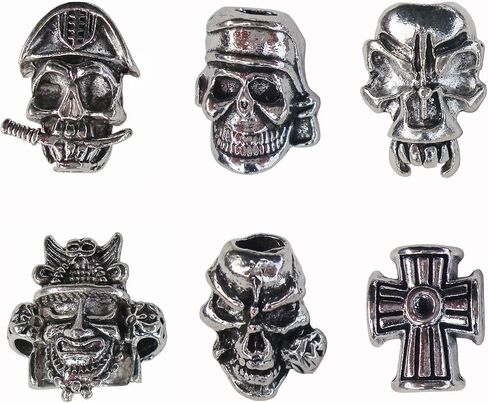 Knife Paracord Lanyard Ropes Alloy Skull and Cross Beads (Bronze) in Saudi Arabia