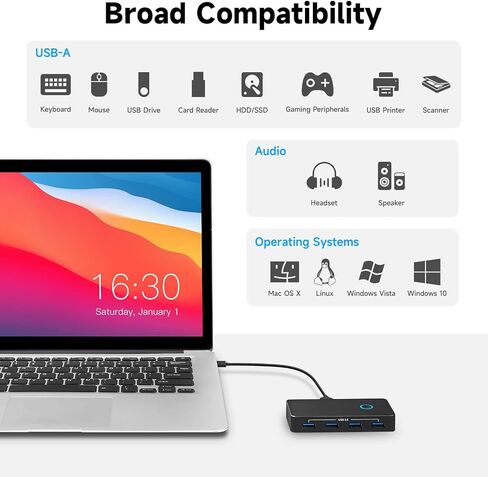 RSHTECH USB 3.0 Switch Selector with 4 USB-3.0 Ports, 3.5mm Audio Jack in Saudi Arabia