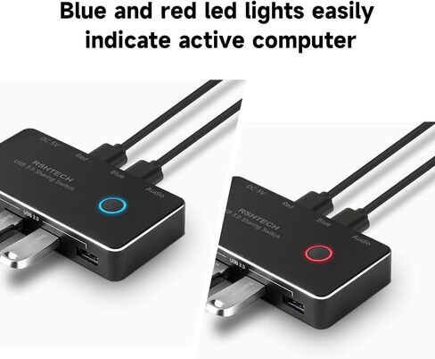 RSHTECH USB 3.0 Switch Selector with 4 USB-3.0 Ports, 3.5mm Audio Jack in Saudi Arabia